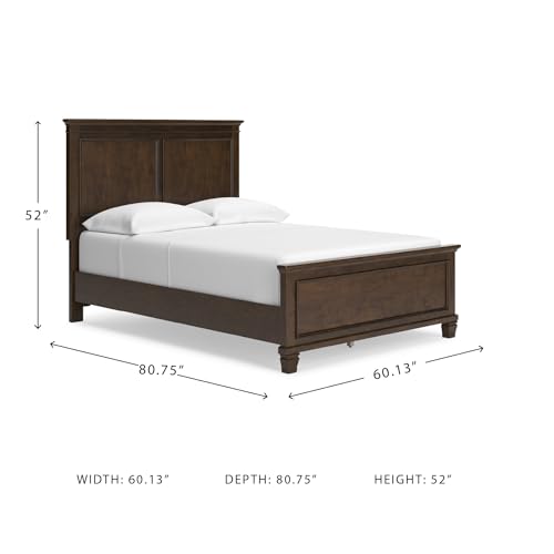 Image of Signature Design by Ashley Danabrin Traditional Full Panel Bed with Tapered Feet, Foundation or Box Spring Needed, Dark Brown