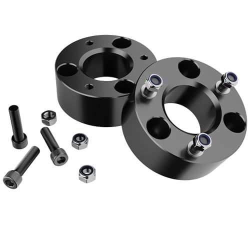 Image of 3 inch Ram 1500 Leveling Lift Kit, 3in Front Suspension Lift Kit Forged Strut Spacers for 2009-2026 Dodge Ram 1500 4WD, Dakota 2WD /4WD 2005-2007&2009-2011, CNC Machine Black Anodized