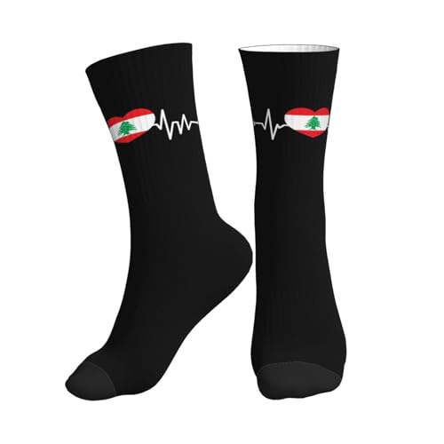 Sports Chaussettes Cœur Libanais, J'Aime Le Drapeau Du Liban Résistantes Chaussettes De Travail Confort Chaussette Femme Pour Trekking Ski Hiver