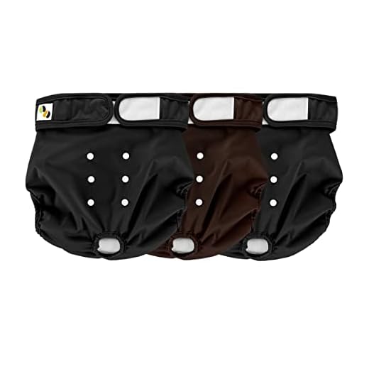JM Pañales Perro Hembra Reutilizables (Paquete De 3), Absorbente Y Lavable Braguitas Perras En Celo, Bragas para Perros Grande (Apto para Cintura de 19 "- 27") Negra Y Marrón