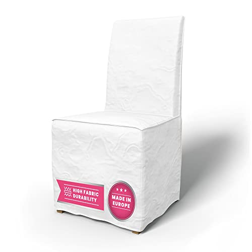 Bemz Henriksdal Chair Cover With Skirt – Replacement For Ikea Henriksdal Dining Chair Slipcovers – Custom Slipcover Elegant Tall Back Dining Chair Cover Slip, White #TOP8