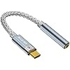 USB C to 3.5mm Headphone Jack Adapter, KBEAR Moondust Male to Female Audio Adapter 32bit/384KHz 8-Strand Silver Plated Type C to 3.5mm Audio Dongle Cable for iPhone 16/15 Plus, Sumsung Galaxy S24 etc
