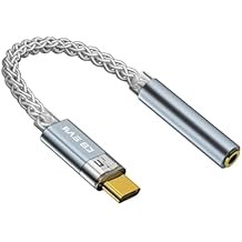 USB C to 3.5mm Headphone Jack Adapter, KBEAR Moondust Male to Female Audio Adapter 32bit/384KHz 8-Strand Silver Plated Type C to 3.5mm Audio Dongle Cable for iPhone 16/15 Plus, Sumsung Galaxy S24 etc