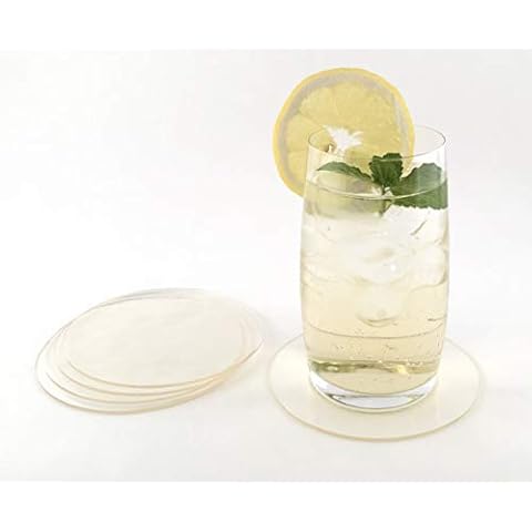 Sukha Transparent Glasuntersetzer-Set aus Kunststoff-12er Set- Design Glasuntersetzer Cover