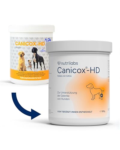 NutriLabs Canicox-HD Gelenk-Pellets für Hunde 500 g - mit MSM, Chondroitin, Hyaluronsäure, Glucosamin & Teufelskralle - Gesundheitsprodukte für Hunde - Nahrungsergänzungsmittel Hund