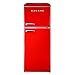 Galanz GLR46TRDER Mini Fridge with Dual Door, Adjustable Mechanical Thermostat with True Freezer, 4.6 Cu FT, Red