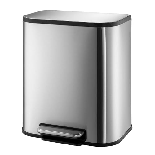 Caneca de basura rectangular acero inoxidable 20 L