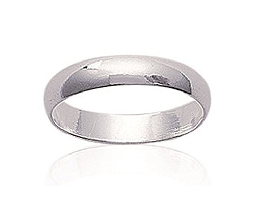 Les Plaisirs de Stella Bague en Argent 925/000 Rhodie - Alliance 4 mm - Homme