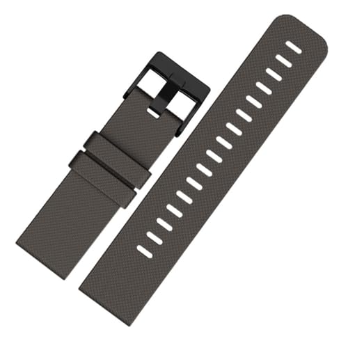 SSNAWBA Correa de silicona deportiva de 24 mm Correa de reloj for hombres Pulsera de repuesto de goma impermeable for exteriores Compatible con reloj inteligente Suunto Traverse(Grey Black)