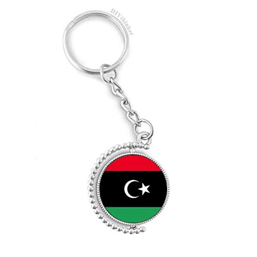 Libia África Bandera llavero giratorio para evitar enredos en tus llaves diarias