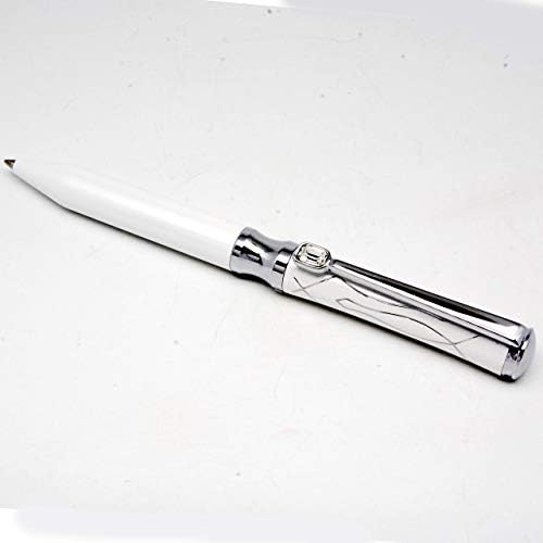 LACHIEVA LUX Nice Crystal Metal Ballpoint Pen with Germany Schmidt Refills (Black and Blue 2 Refills)-Pearl White Color