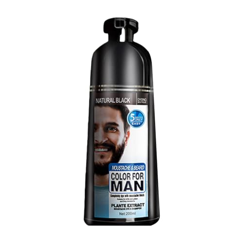 Tinte para bigote | Productos naturales de cuidado instantáneo – 200 ml tinte para barba y cabello, para hombres, uso diario, bodas, citas, regalo de cumpleaños
