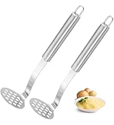 FRXAEZTG Potato Masher Stainless Steel 26 cm, Pack of 2 Potato Masher Vegetable Masher Potato Pre...