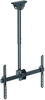 Allcam Single Heavy Duty TV Bracket Ceiling Mount w/Tilt +/- 25°, Swivel 360°, 6° Level Adjustment, Drop Height 560 to 910mm (20 to 36") suits most LCD/LED/Plasma TVs 37-70", Max VESA 600x400