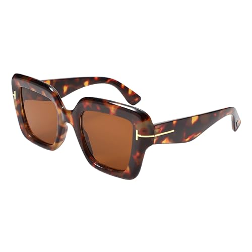 PASTL Women's Sunglasses Square Trapezoid Shape Thick Bold Frame UV4002