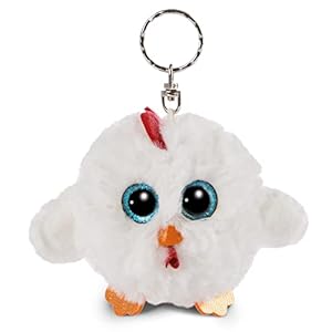 Porte-clés de Peluche Henlou la Poule NICI Glubschis