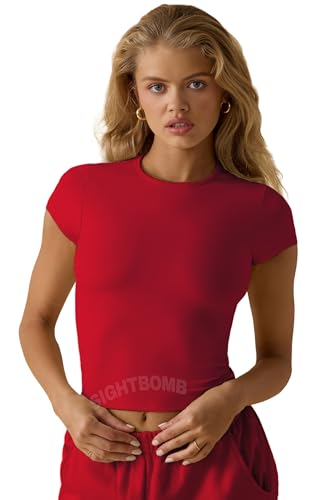 Image of SIGHTBOMB Round Neck Short Sleeve Ultra Soft Front Support Cuddle TEE Microfiber Soft TOP for Women