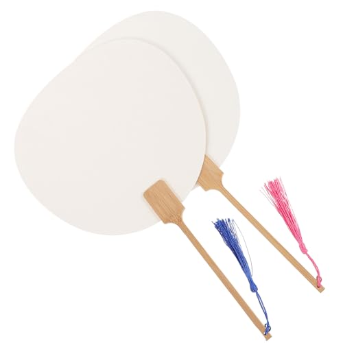 DOITOOL 2 Piezas Abanicos DIY para Pintar y Decorar Creativos Infantiles Ventiladores de Hechos Mano con Estilo Clásico Chino Material para Dibujo y Pintura Color Aleatorio