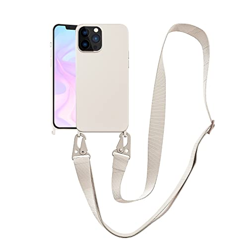 Image of Compatible with iPhone 14 Pro Max Case with Lanyard Crossbody iPhone Case with Strap Adjustable Shockproof Drop Protection Silicone Phone Cover for iPhone 14 Pro Max 6.7'' Stone