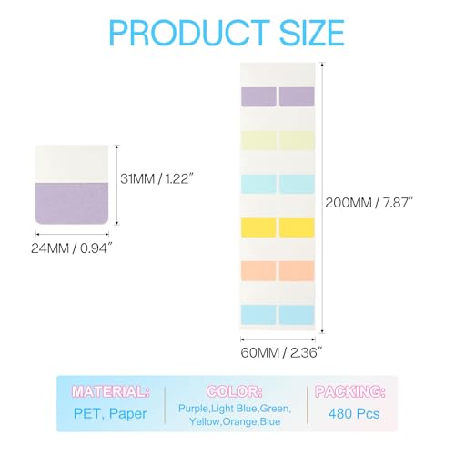 Onglets de page classiques 6 couleurs PATIKIL pour indexation de documents