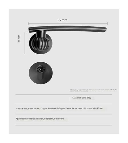Serrure de porte de chambre à coucher intérieure or 72 - 4