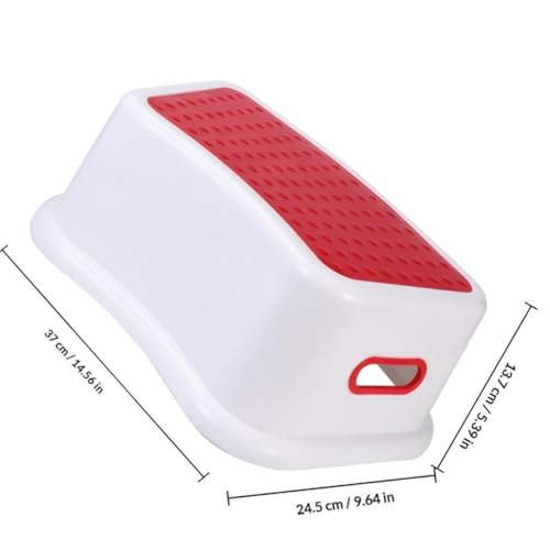 Tabouret pour bébés antidérapant en plastique PP rouge - 3