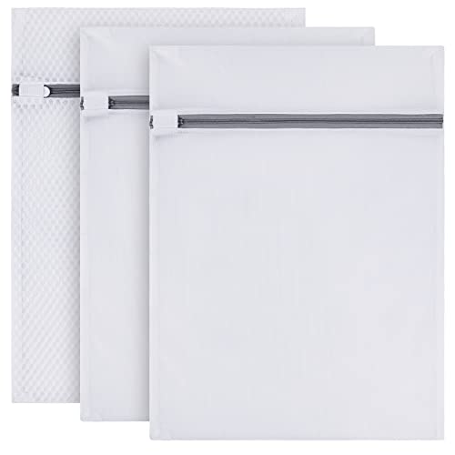 Mecto 3 Pack Mesh Laundry Bags, Delicates Laundry Bag For Washing Machine With Zipper, Reusable Mesh Wash Bags For Lingerie Blouse Socks Sweaters Shoes (1 Honeycomb Mesh + 2 Fine Mesh, 12 X 16 Inches) #TOP7