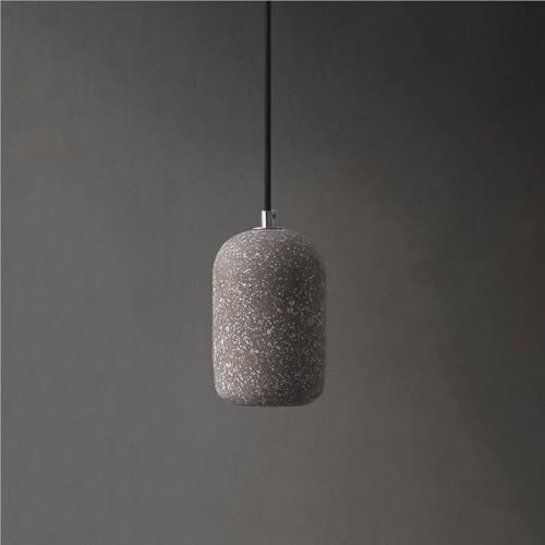 Lustre en ciment noir TQHGM, luminaire suspendu au design industriel minimaliste