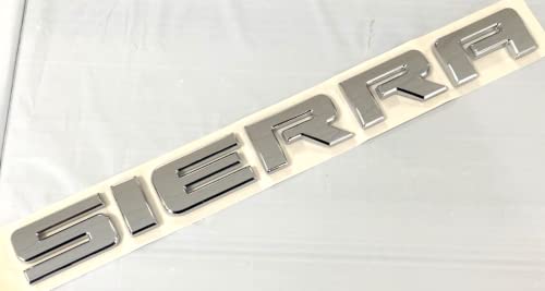 Image of 1Pcs Sierra Letters L /R Door Rear Tailgate Emblem Replacement for GMC Sierra 1500 2500 (Chrome)