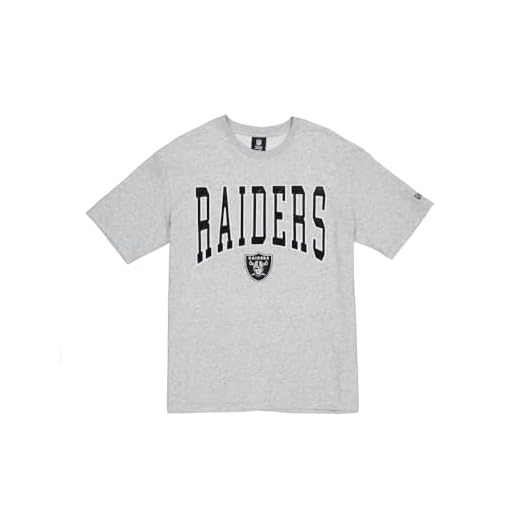 LAS VEGAS RAIDERS New Era Cap NFL - Camiseta de Gran tamaño con Apliques de satén y Logotipo Gris Jaspeado, Unisex