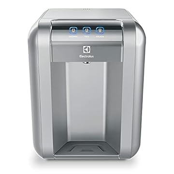 Purificador de Água Gelada Fria e Natural Elétrico Compacto Eletronico placa Electrolux cinza prata com Painel Touch Bivolt PE11X
