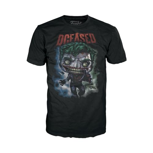 Funko Pop! & Tee: DC - Joker CC - Large - (L) - T-Shirt - Vêtements avec Une Figurine en Vinyle à Collectionner - Idée de Cadeau - Jouets et Top à Manches Courtes pour Les Adultes Les Hommes