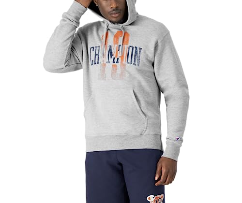 Champion Sweat à capuche Powerblend Oxford Grey pour homme en taille Medium
