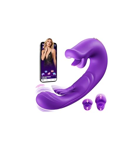 SAMCHEON Womens G-Spot Vibrator Sex Toys AI Sync Tongue Licking Vibabrator for Women with 10 Sweeping & Vibrating Modes Vibrators 3 Lip Clamping Clitorise Stimulator Sucker Adult Toy Couples Fun