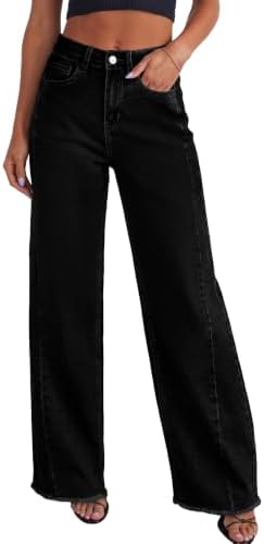 Sidefeel Women's Wide Leg Jeans High Waisted Stretchy Denim Pants