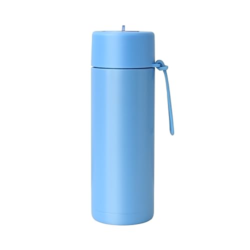 Botella térmica de acero inoxidable - Botella térmica sin fugas - Botella de cerámica sin BPA - Revestimiento interior de cerámica - Botella de 600 ml Caliente 10h Frío 24h (Azul)