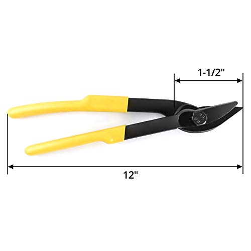 Qwork 12" Heavy Duty Strapping Cutter For Steel & Polyester (Pet) & Polypropylene (Pp), Strapping Up To 13/16" Width And 0.05" Thickness, 1 Pack #TOP4
