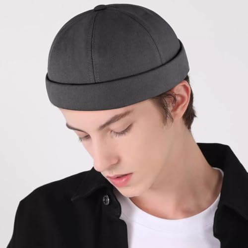 Image of Dome Brimless Hats for Women Men Beanie Docker Cap Sailor Skull Cap