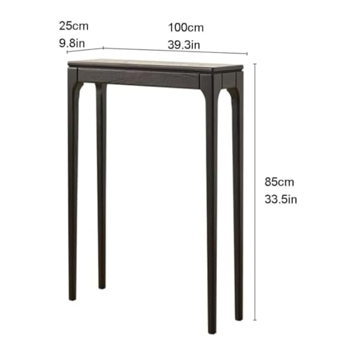 Image of Wooden Console Table Narrow Entryway Table Thin Console Table Solid Wood Sofa Tables for Living Room Hallway Foyer, Wooden Hallway Console Table with Drawers (100 * 20 * 85Cm)