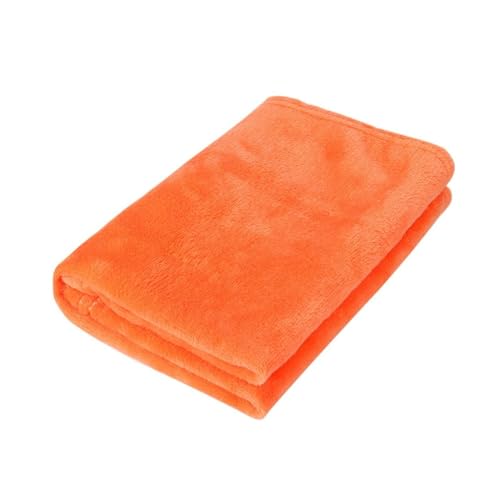 Accogliente coperta in tinta unita, piccola, in tinta unita, morbida, per bambini, 50 x 70 cm, personalizzabile, in pile per adulti (arancione, taglia unica)