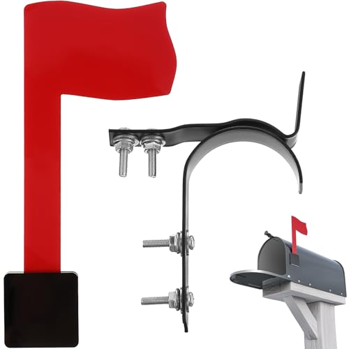 Mailbox Latch and Handle Kit with Mailbox Flag Secure Replacement Set for Easy Installation Durable Construction with High Quality Material Mail Flag Sticks to Most Surfaces Fits All Mailboxes