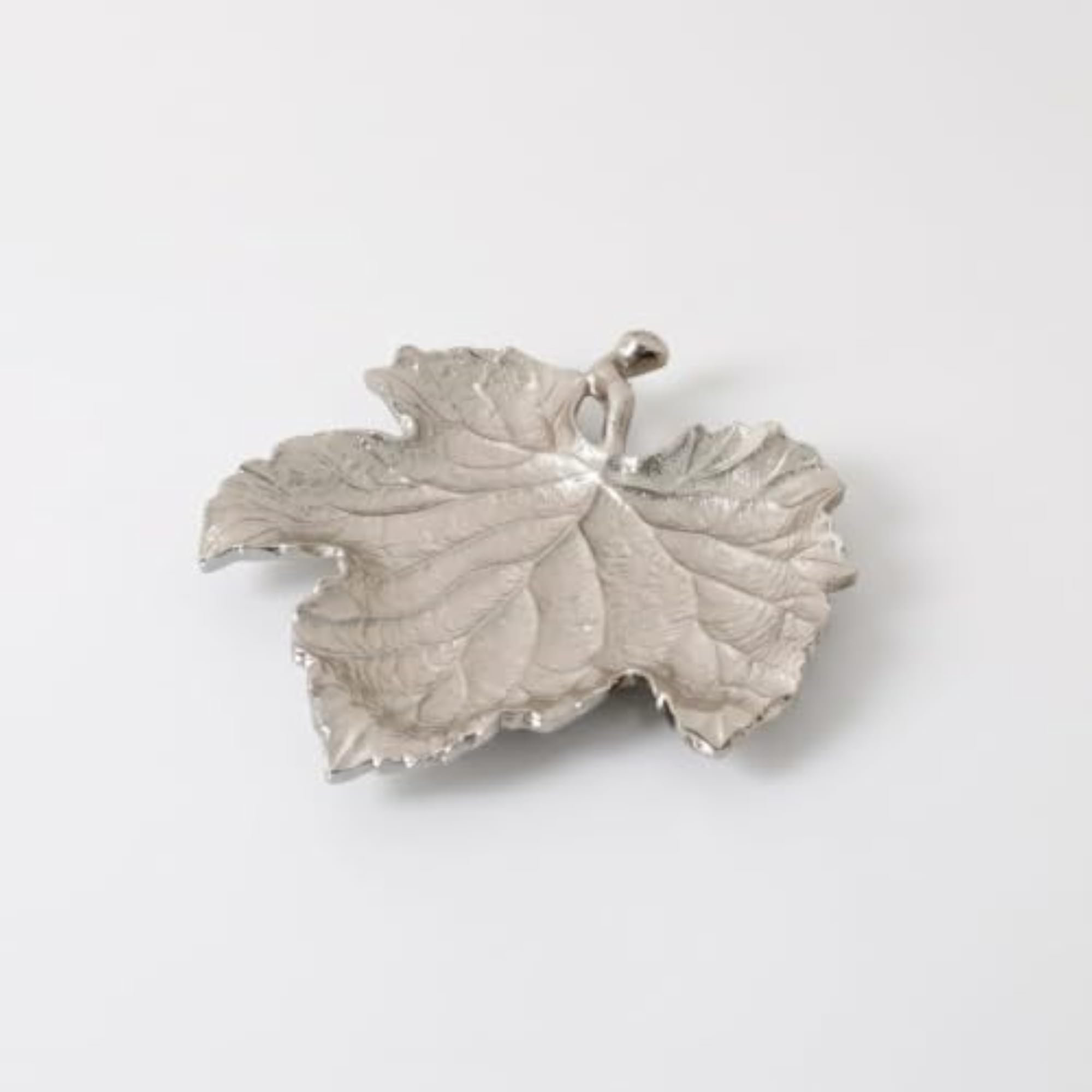 Embossed Leaf Tray, Textured Metal Design