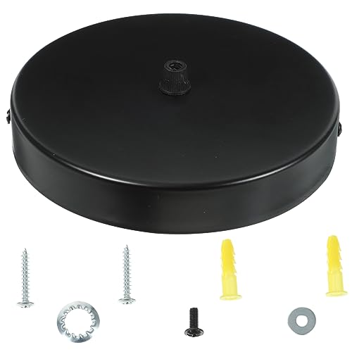 DIYEAH Araña de disco de techo redondo dosel ligero placa de cubierta de lámpara placa de dosel de hierro accesorios de iluminación de techo placa de techo redonda planchar Negro