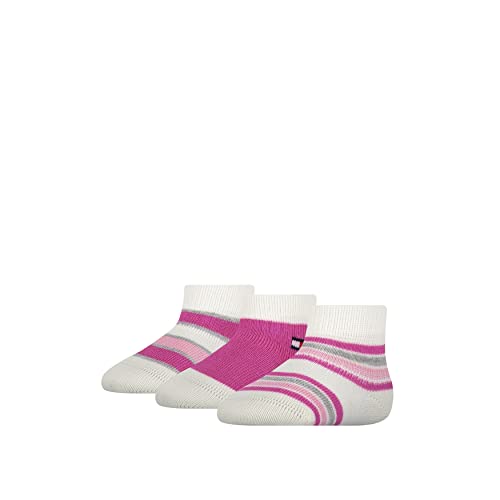 Tommy Hilfiger Newborn Stripe Socks Gift Box Calcetín clásico, Pink Combo, 14 para Bebés
