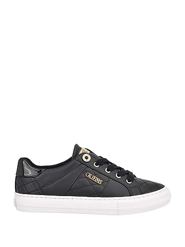 GUESS Women's Loven Sneaker, Black Multi, 8.5 / 39 EU