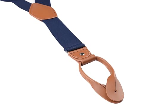 Image of Suspenders for Men Button End Adjustable Y-Back Elastic 47 Inches