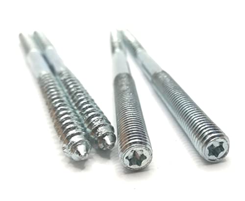 Image of Hanger Bolt M8x140 Silvery Double Headed Bolt Self-Tapping Screw with Hexagon for Furniture 12Pcs