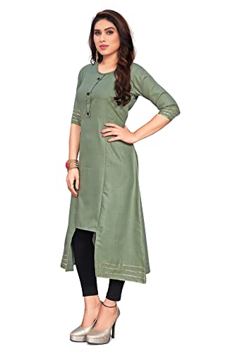Image of Leriya Fashion Designer Slub Cotton Fully Stitched AnarklaiKurti for Women & Girls on Jeans Palazzo or Skirt