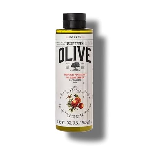 KORRES Olive Pomegranate nawilżający żel pod prysznic dla gładkiej skóry, z oliwą z oliwek z pierwszego tłoczenia, wegański, 250 ml