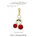 HolidayQbee Red Cherry Keychain Gold Keychain For Women With Cherry Charm Gold Bag Charm Key Pendant Keychain Accessories Charms Perfect For Car Keys, Bag Decoration Fashion Jewelry